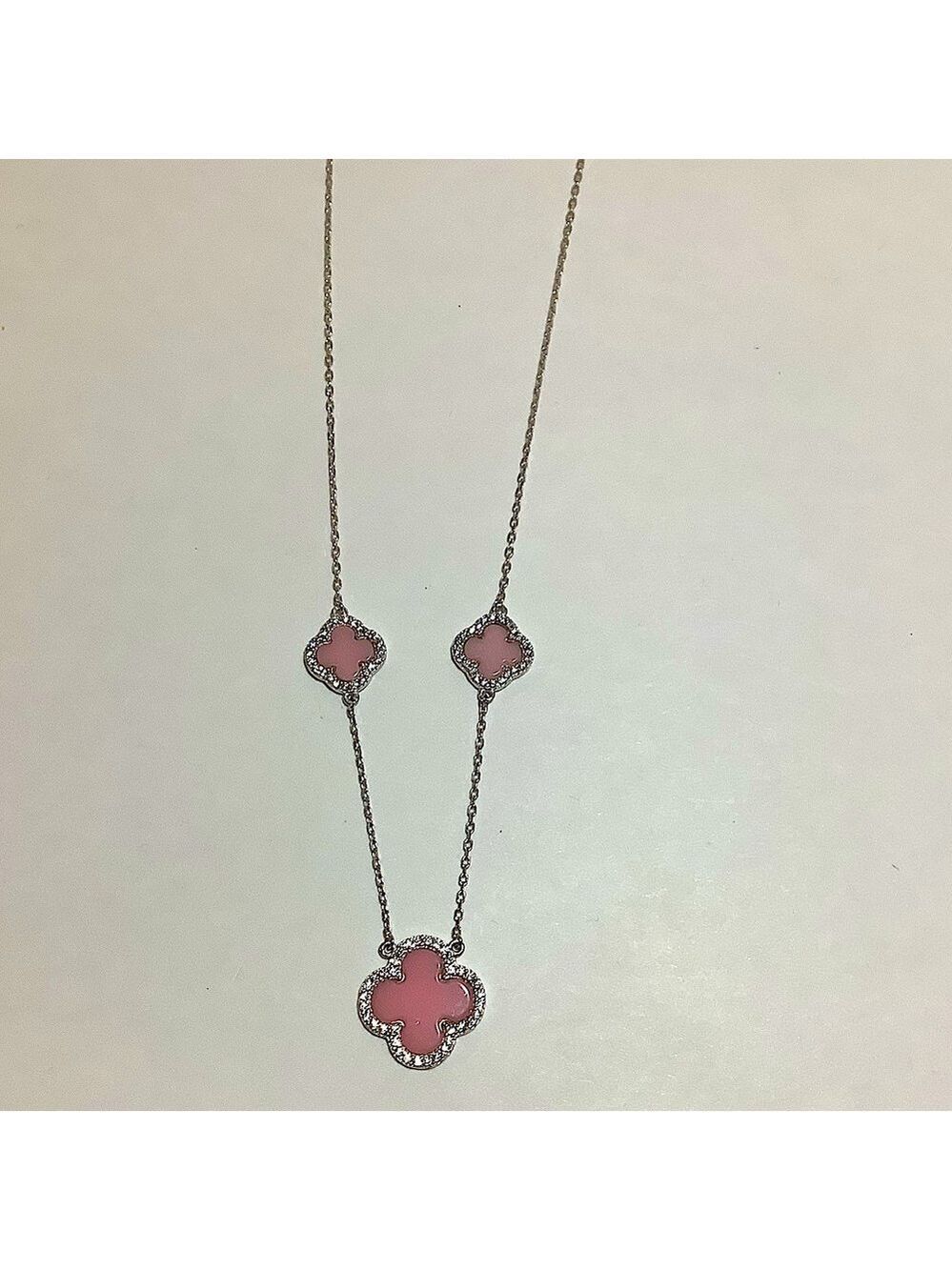 Rachel Zoe Pink Pave Sterling Silver Necklace New